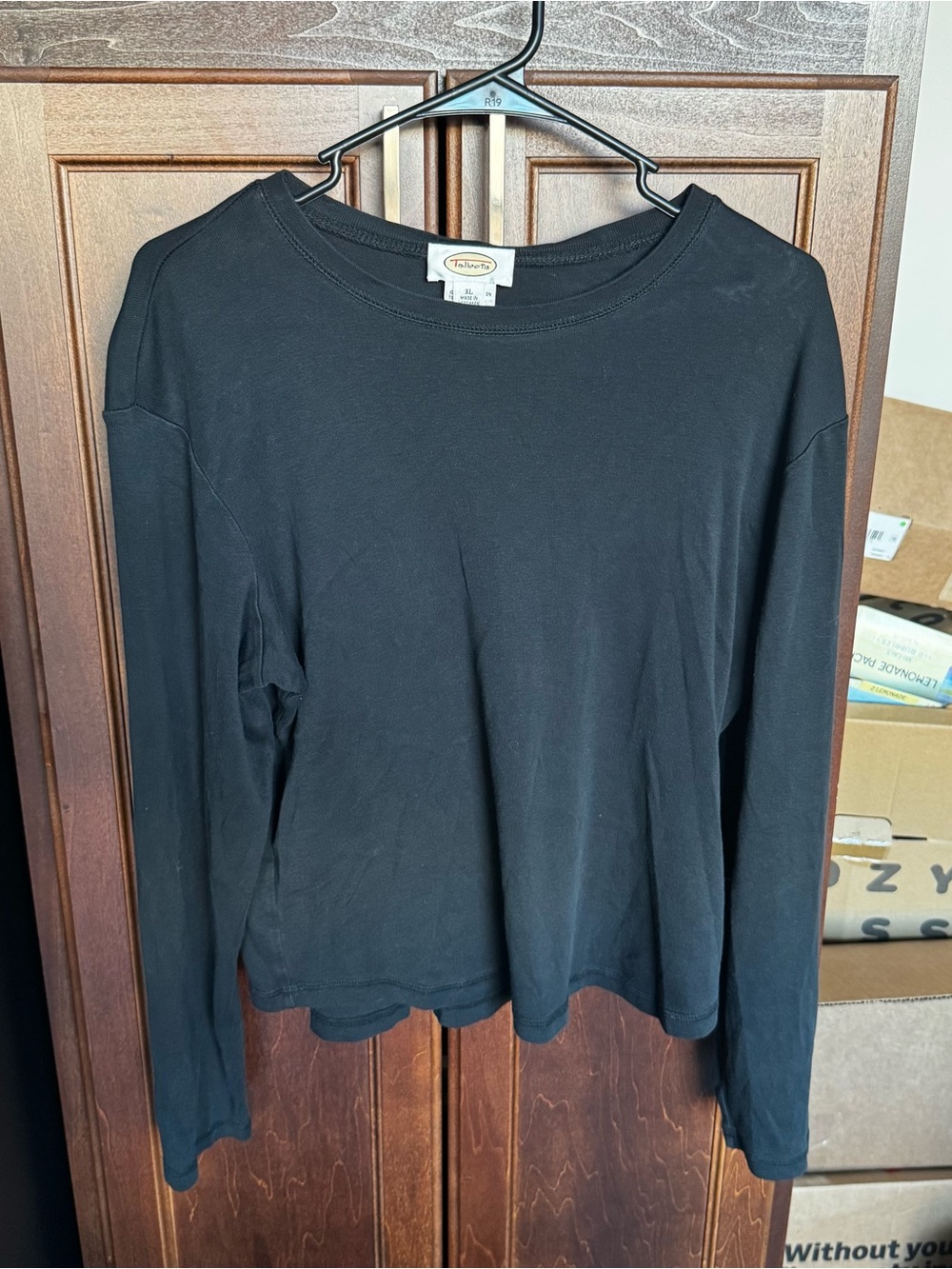 Talbots 100% Pima Cotton Black Long Sleeve Tee XL